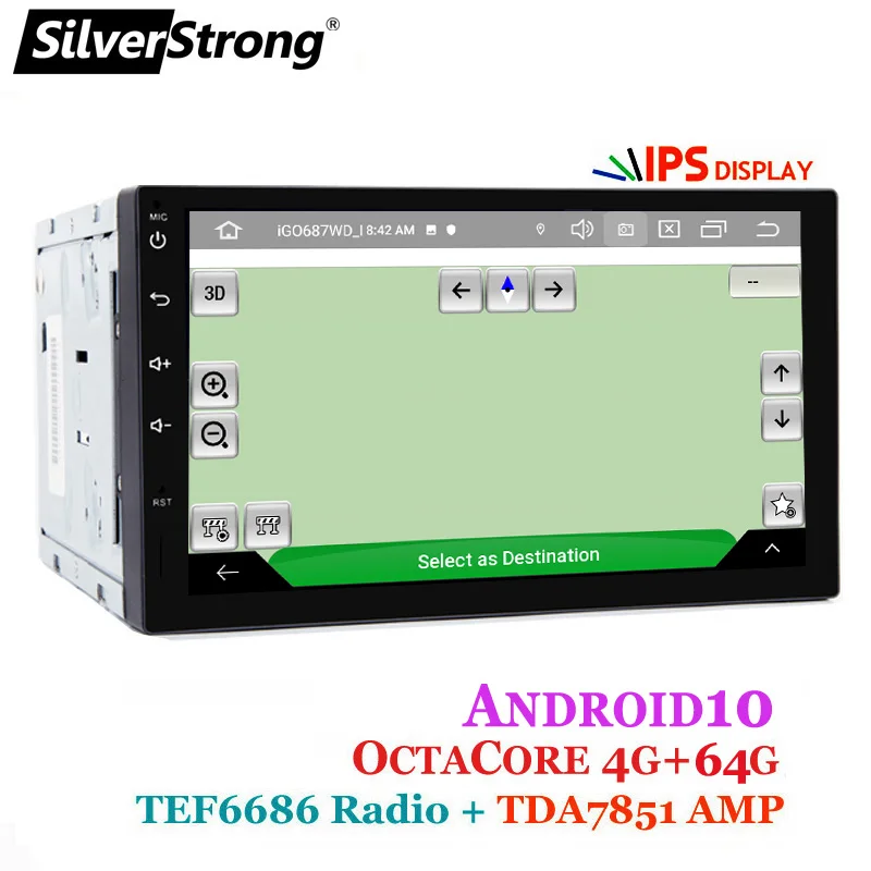 Автомагнитола SilverStrong универсальная стерео система на Android 10 с IPS экраном 7 дюймов