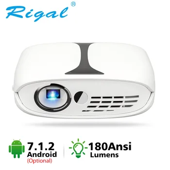 

RD606 Mini DLP Projector HD LED DLP Wifi Projector Optional Android 7.1 Pocket Pico Projectors Battery Support 3D Home Theater