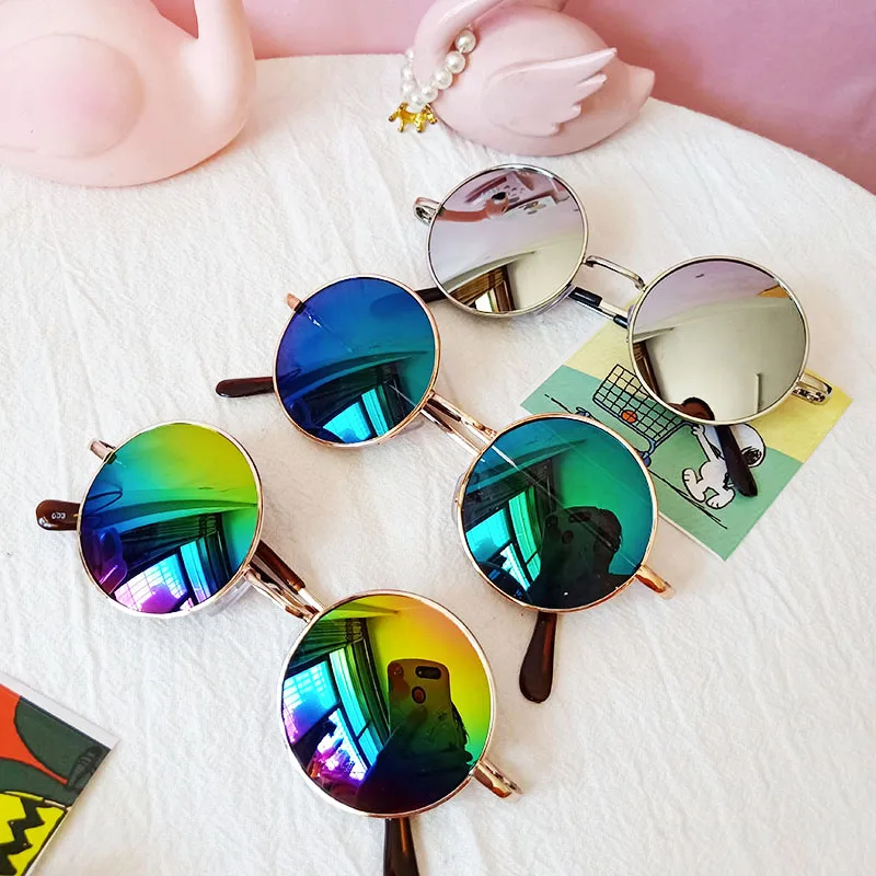 New Vintage child UV400 lens Polycarbonate Sunglasses Boys/Girls Gafas Prince mirror Round Alloy frame Toad Sunglasse