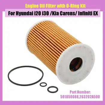 

Engine Oil Filter with O-Ring Kit For Hyundai i20 i30 /Kia Carens Optima Rio Sorento/Infiniti EX #501850088,263202A500