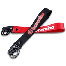 Декоративная веревка для автомобильных ключей, красный, черный, Brembo, гоночная эмблема, стильный шнурок с кольцом для ключей, ключи от мотоцикла, аксессуары