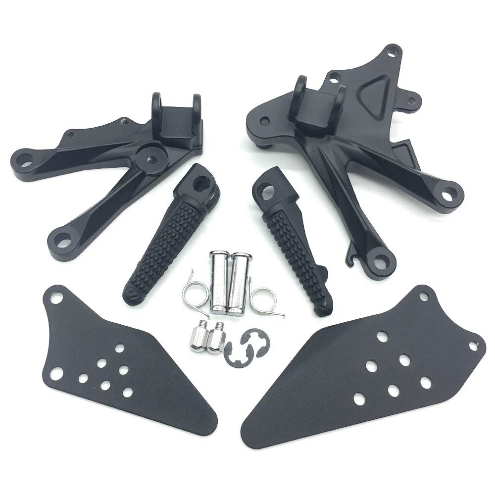 Motorcycle Black Front Rider Foot Pegs Footrest Bracket Fit For Kawasaki Ninja ZX10R 2006-2010 motorcycle matt black rear foot pegs footrest footpegs bracket for suzuki gsxr 1000 gsxr1000 2007 2011