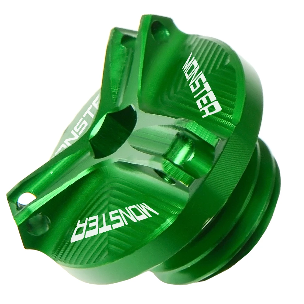 With MONSTER logo Engine Oil Filter Cup Plug Cover screws For Ducati 696 600 748 848 999 1098 800 900 Monster S2R/S4/S4R/ST3 - Цвет: green