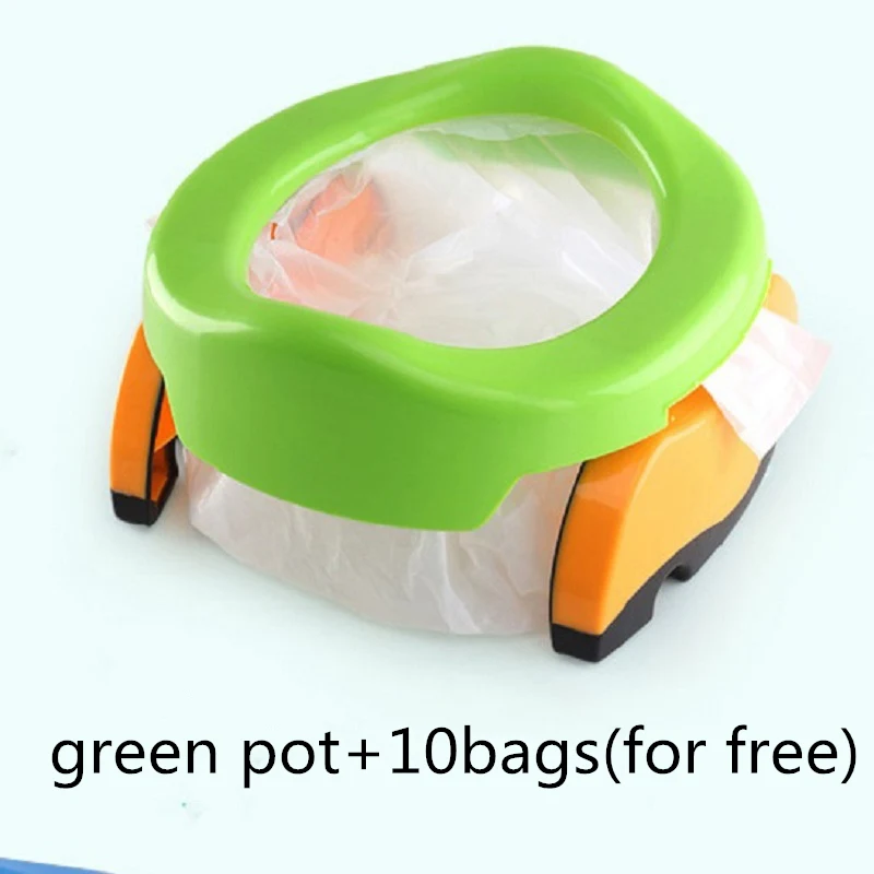 green pot Портативная Детская уличная дорожные кастрюли для мальчиков и девочек, складная Туалетная раковина, горшок для путешествий, детский складывающийся горшок, детское обучающее сиденье для унитаза - Цвет: green pot