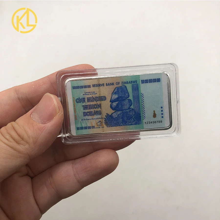 Free Shipping 10 pcs Blue Silver 100 Trillion Dollars