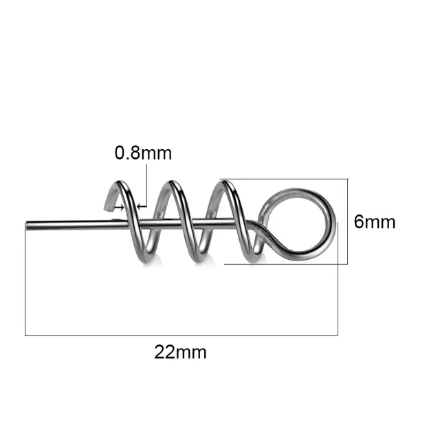 50 or100pcs/Lot Spring Lock Pin Crank Hook Fishing Connector 7MM-42MM Stainless Steel Swivels&Snap Soft Bait Accessories Round 22MM