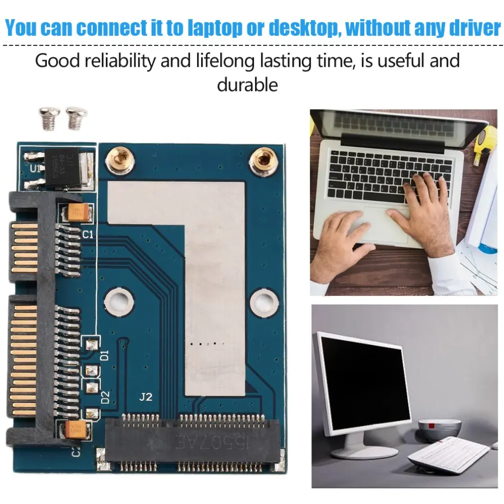 Новые Горячие Мини PCI-e MSATA до 2," SATA адаптер конвертер карты Модуль синяя плата