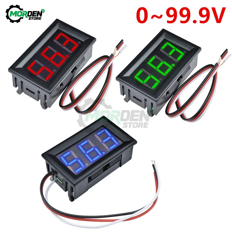 DC 0-100V Voltmeter 0.56" LED 3 Wire Yellow Display Digital Voltage Meter Volt S DC 0-100V Voltmeter 0.56" LED 3 Wire Yellow Display Digital Voltage Meter Volt S