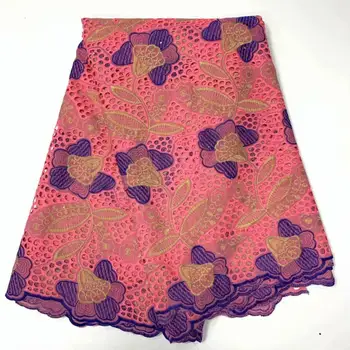 

Ecxellent African cotton lace fabric embroidery dry lace material for evening dress WFC33(5yards/lot)