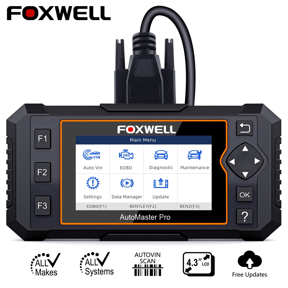 Автомобильный сканер FOXWELL NT624 Elite OBD 2 профессиональный полнофункциональный EPB