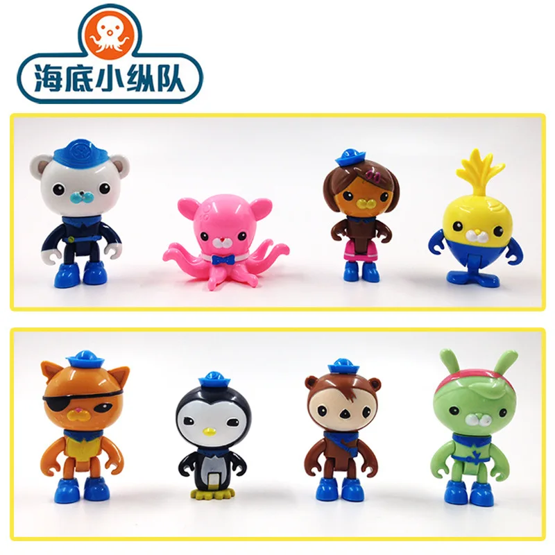 8 шт./компл. Octonauts фигурка игрушки мультяшная кукла Barnacels Kwazii песо Пингвин шеллингтон Dashi чернильная модель игрушки детские подарки - Цвет: 8pcs with opp bag