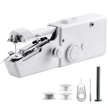 

MIni Portable Handheld Sewing Machines Sew Needlework Cordless Clothes Fabrics DIY Needlework Battery Home Supplies