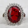 Cellacity Silver 925 Jewelry Geometry Ruby Ring for Women Large Oval Gemstones Accessory Trendy Anniversary Gifts Size6,7,8,9,10 ► Photo 2/6