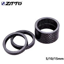 ZTTO-arandelas de fibra de carbono ultraligeras para bicicleta de montaña y carretera, arandelas espaciadoras, junta, horquilla, piezas de auriculares, 5mm, 10mm, 15mm, 5 uds.