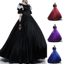 Halloween Costumes For Women Medieval Costumes Off-The-Shoulder Puff Sleeves Lace Large Dress Cosplay Court Dress Female SL1824