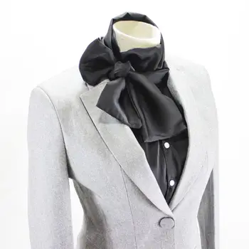 

2020 Satin DIY Bowtie Half Shirt Pleated Stand Fake Collar Adjustable Necklace Choker