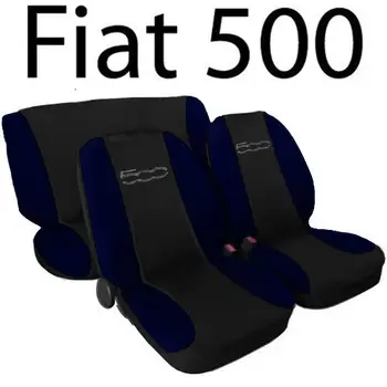 

COPRISEDILI PER FIAT 500 NUOVA FODERE AUTO COPRI SEDILI BICOLORE NERO-BLU SCURO