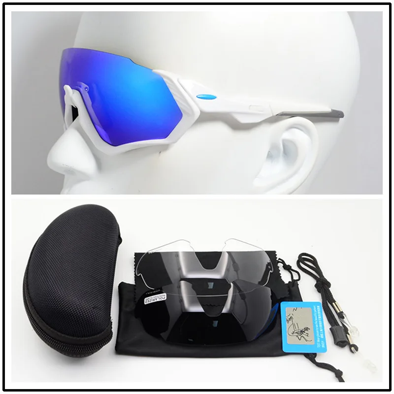 Polarized 3 Lens Bicycle Glasses Road Mountain Bike Sunglasses Sport MTB Goggles Men Women Running Riding Cycling Eyewear