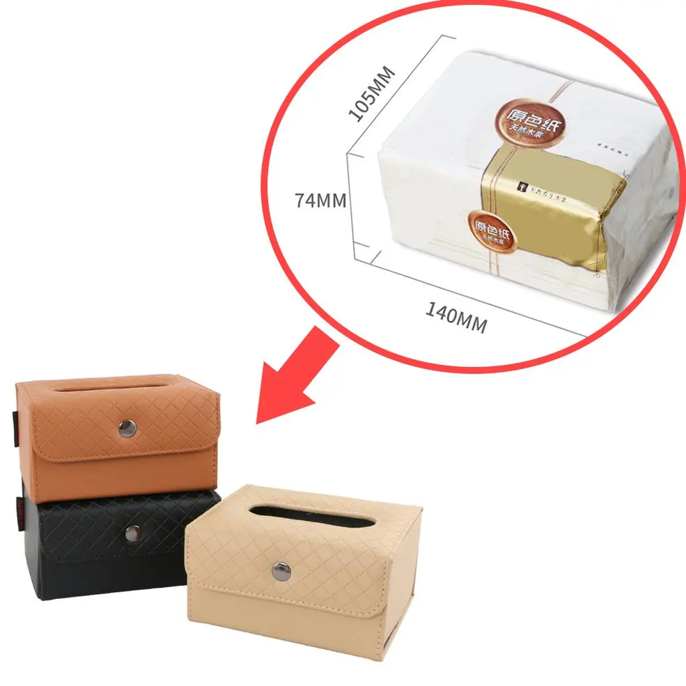 New Car Styling Folding Tissue Box PU Leather Case Paper Holder Accessories Auto Accessories