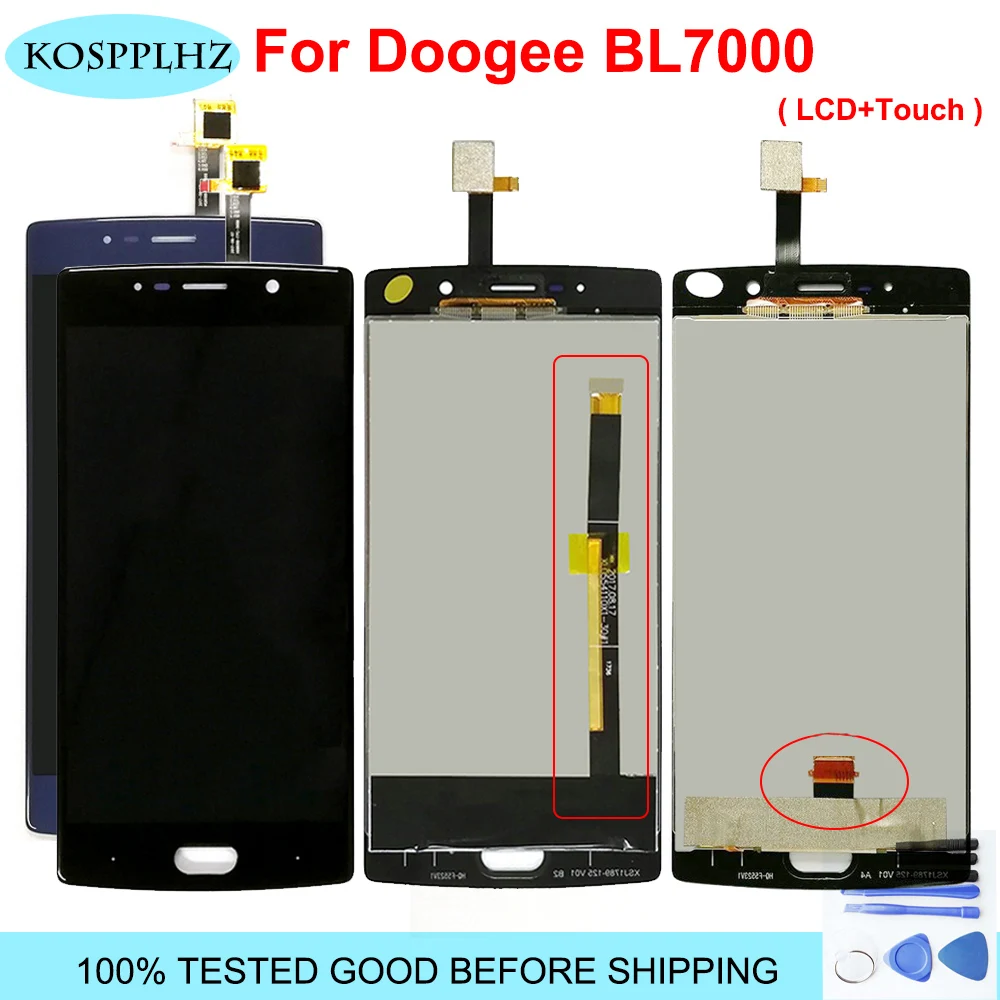 Для ЖК дисплея Doogee BL7000 и фотоэлементов 5 дюйма замена + Бесплатные