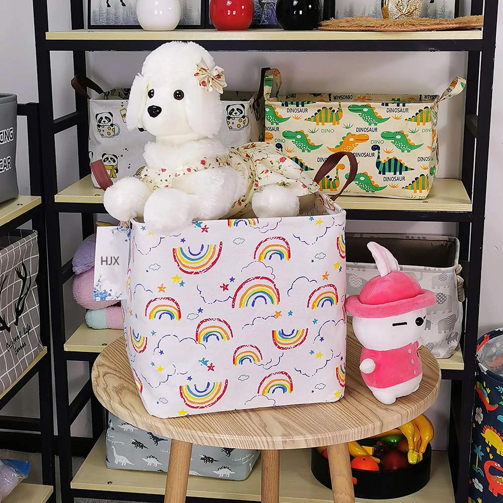 New Cube Folding Cotton Linen Fabric Storage Basket Kids Clothes Storage Box Waterproof Laundry Basket For Toys Organizers 3