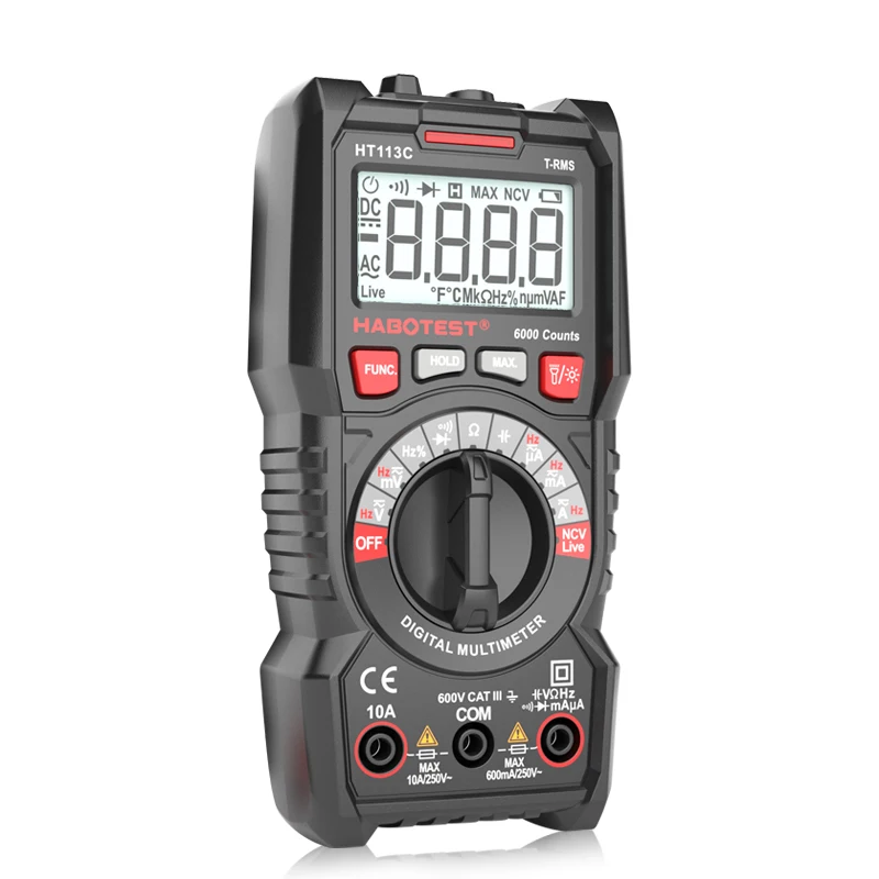 Kopen Habotest HT113C digitale multimeter tester profesional transistor tester multitester multi meter