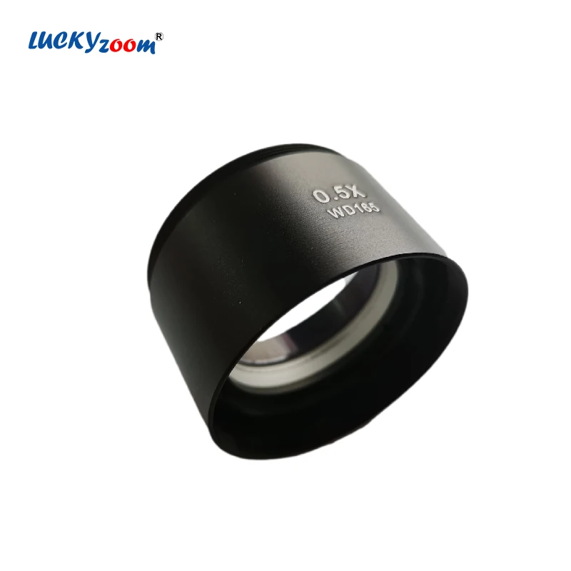 SZM0.5X Auxiliary Objective Len For Stereo Microscope 165MM Black Binocular Trinocular Microscope Barlow Len Optical Glass