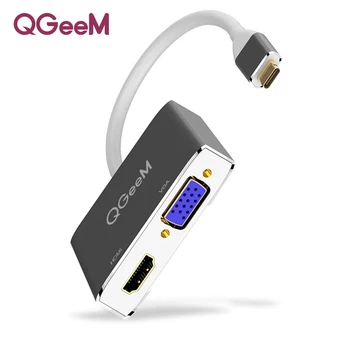 

QGeeM USB C HDMI VGA Adapter USB Type-c to HDMI 4K Male to Female for MacBook Pro ChromeBook Huawei P20 galaxy S9 USB C HDMI