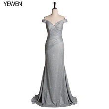 Серое Платье Русалочки для выпускного вечера, длинное, элегантное платье с v-образным вырезом и открытыми плечами, простое платье Sashe Vestidos De Graduacion Gala Jurken