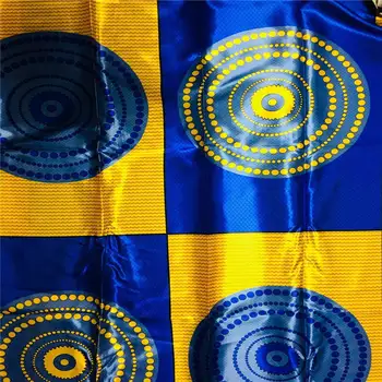 

Best quality silk wax African fabric ribbon silk soft material hot sale african silk wax fabrics for party 2yards ! L71328