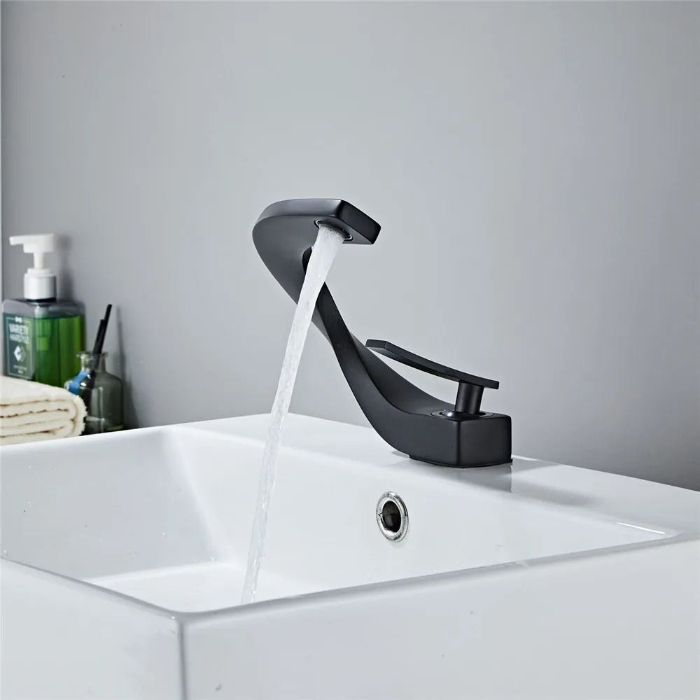 Yadianna Bathroom Washbasin Basin Black Faucet Split Type Hot and Cold Water Three-Hole Basin Copper Faucet Beautiful Practical Yadianna Bathroom Washbasin Basin Black Faucet Split Type Hot and Cold Water Three-Hole Basin Copper Faucet Beautiful Practical