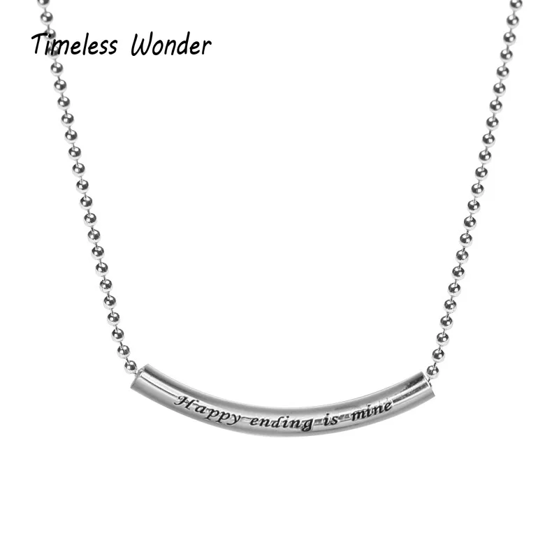 Timeless Wonder 925 пробы Серебряная цепочка с бусинами и буквами, колье, женское Ювелирное Украшение, готический стиль, бохо, счастливый конец, это мой 4126