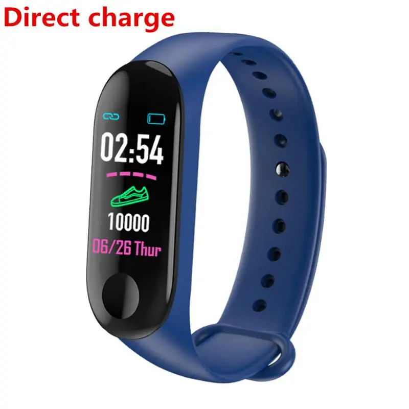 Direct charge blue Смарт-Браслет спортивный крови M3 plus фитнес Смарт Bluetooth спортивный Браслет Шагомер Смарт-часы - Цвет: Direct charge blue