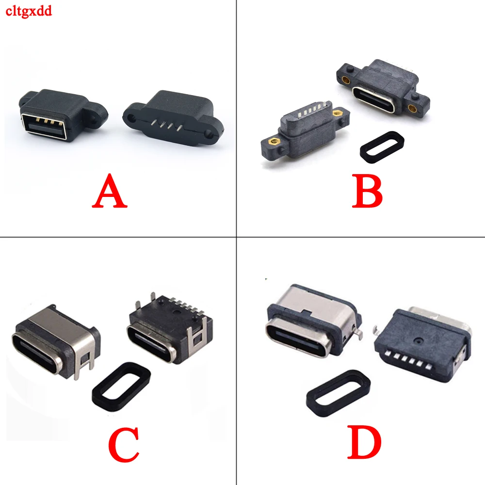 2 шт. Micro USB Type c 3 1 0 гнездо 4P 6P 4 фута встроенная панель Smd водонепроницаемая D для