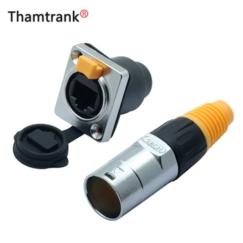 

100pcs/lot Waterproof RJ45 Panel Mount Chassis 8P8C RJ45 Female Jack Ethernet Plug Socket Connector Waterproof IP65 Wholesasles