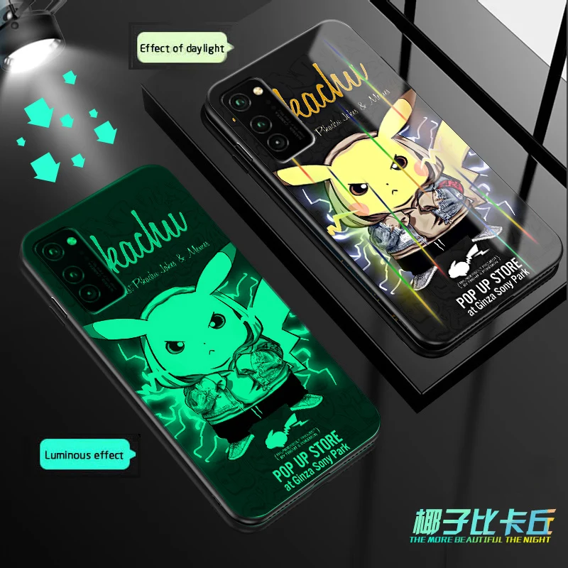 Aurora Venom Luxury Luminous Glass Case For huawei Honor View V30 Pro 20 10i 20i PLAY3 dazzle Cover For Honor 7X 8X 9A 8A Cases