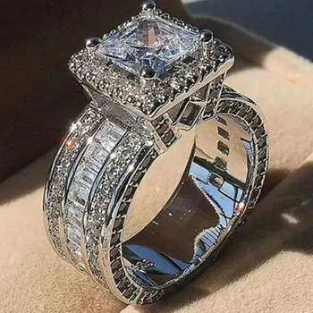 

Fashion gorgeous popular big zircon luxury ring women noble temperament romantic wedding party accessories charm jewelry gifts