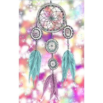 

Diy 5D Diamond Dream Catcher Painting Full Circle Diamond Cross Stitch Home Decoration Gift
