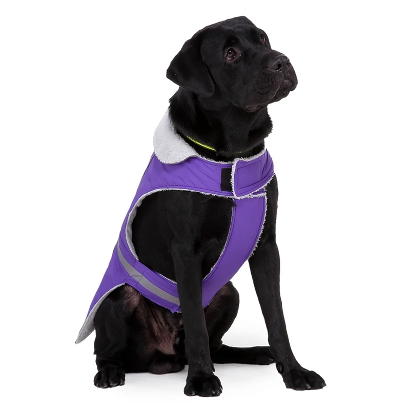 

et Dog Winter Reflective Clothes Windproof Winter PetCoat With Plush Lining For For Medium Large Dog Windproof Warm Pet Clothing