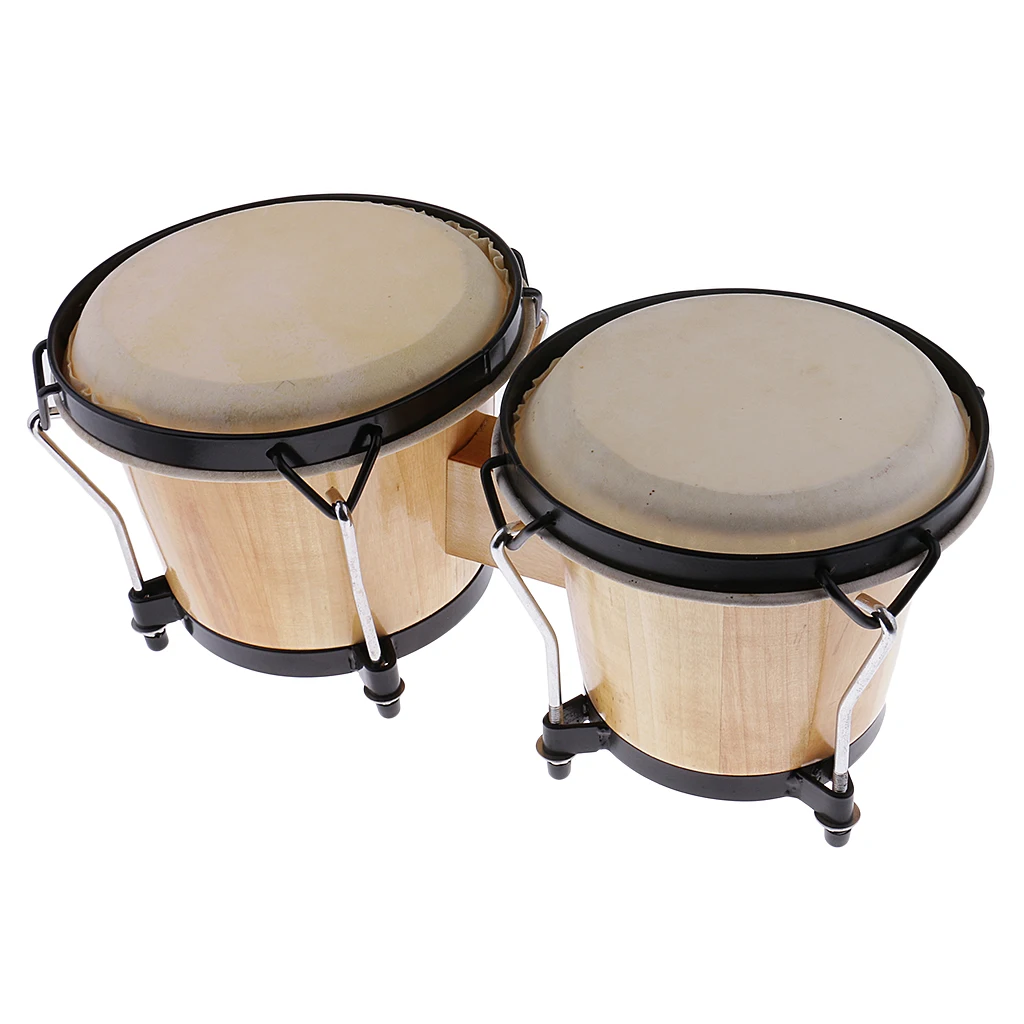 Professional Wood Bongo Drum Set 39.5x15.5cm African Hand Percussion Kids Gift Toy