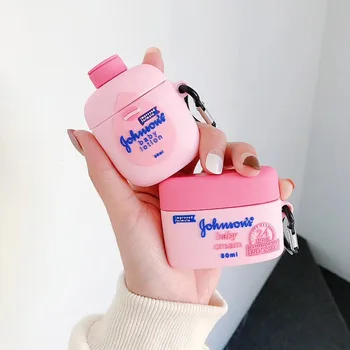 

New 3D Brand Johnson Baby Cream Lotion Body Lotion Silicone Bluetooth Wireless Earphone Case For Apple AirPods pro 1/2/3 cover
