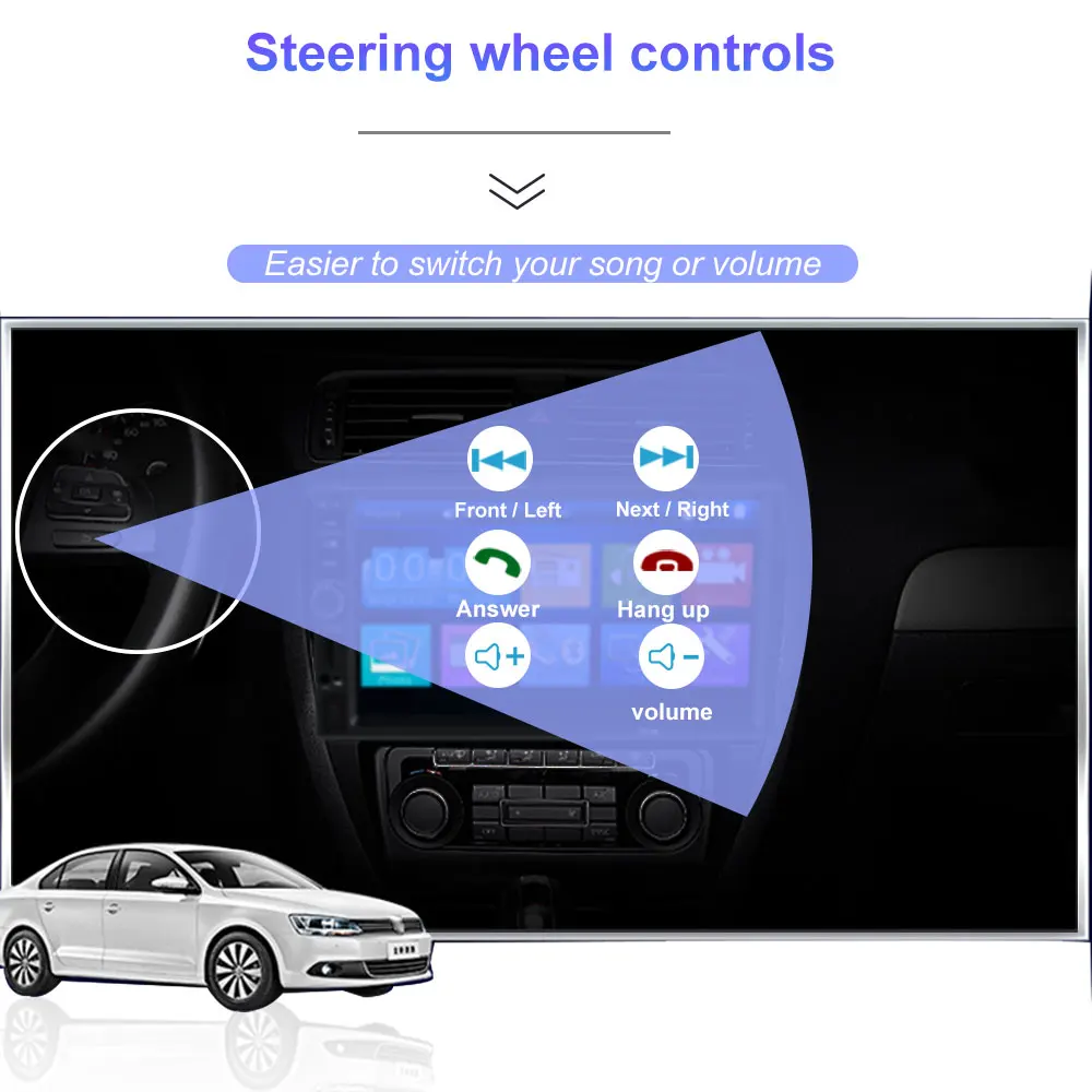 Автомобильная Семья 2 din общие модели автомобиля " сенсорный экран Bluetooth Автомобильная Радио Автомагнитола aux камера заднего вида Зеркало Ссылка 7018B