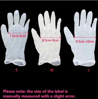 

100PCS Food Grade Disposable PVC Gloves Anti-static Plastic Soft Gloves for Food Cleaning Cooking Safety Cycling Gloves Tools