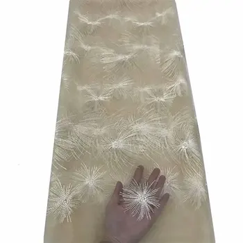 

2020 Nigerian French Net Lace Fabric Embroidered African Lace Fabric High Quality Dubai Guipure Mesh Lace 5 Yards