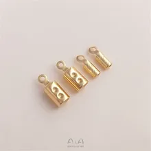 

Accessories Copper plated real gold round clip piece leather rope round rope Milan wire connection end buckle DIY material