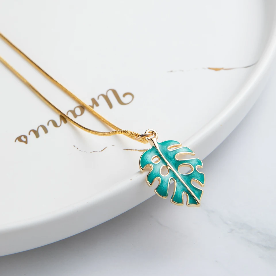 Women Necklace Cartoon Fruit Flowers Cat Sea Star Choker Necklaces&Pendants For Girls Children Gold Chain Fashion Jewelry Gifts (13)