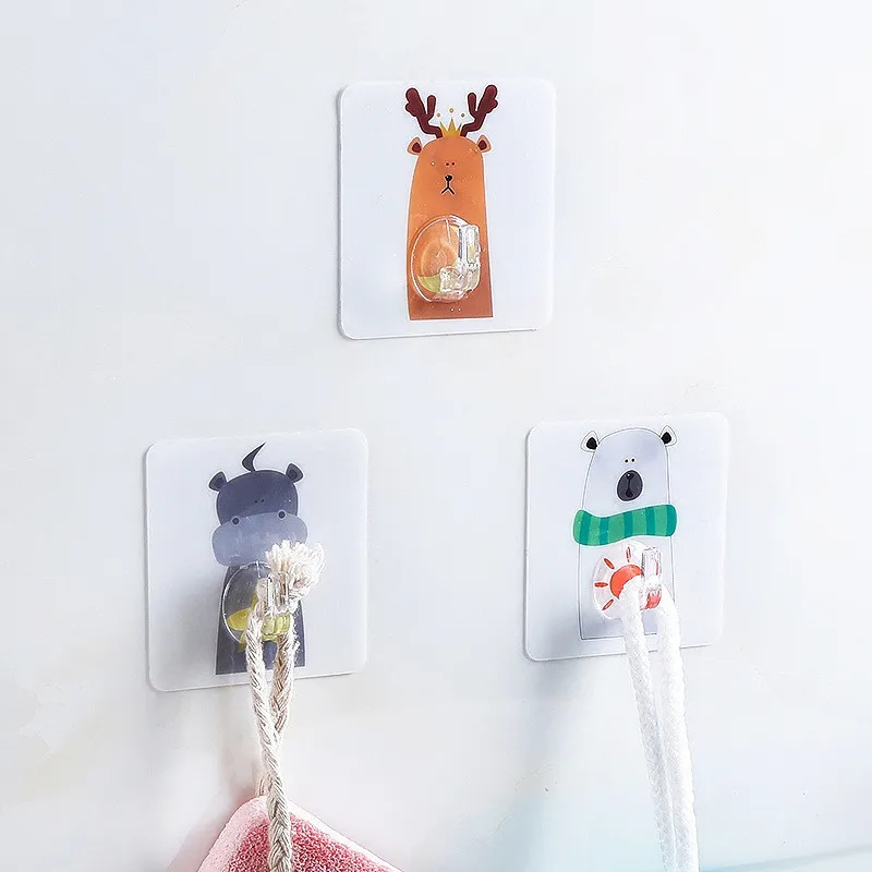 

Cute Animals Wall Hook Strong Plastic Suction Wall Sucker Hanger Waterproof Adhesive Heavy Load Rack Hook Traceless Organizer