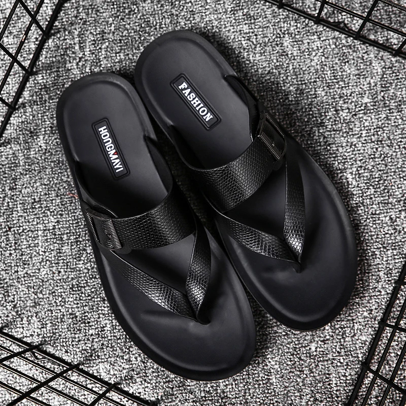 Mens Leather Flip Flops Sandals | Summer New Men Leather Slipper - Sandals  Genuine - Aliexpress