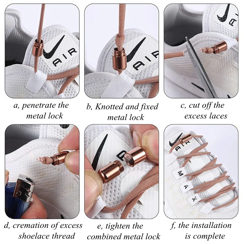 1 Pair 21 Colors No Tie Shoelaces Round Color Metal Lock Elastic Shoelace General For Children And Adults Sneakers Lazy Laces
