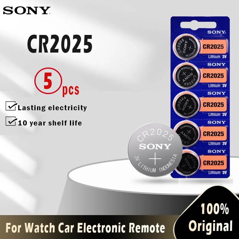 Pilas de botón originales para SONY cr2025, 5 uds., cr 2025 DL2025 LM2025 3V, batería de botón de litio para báscula de peso de reloj
